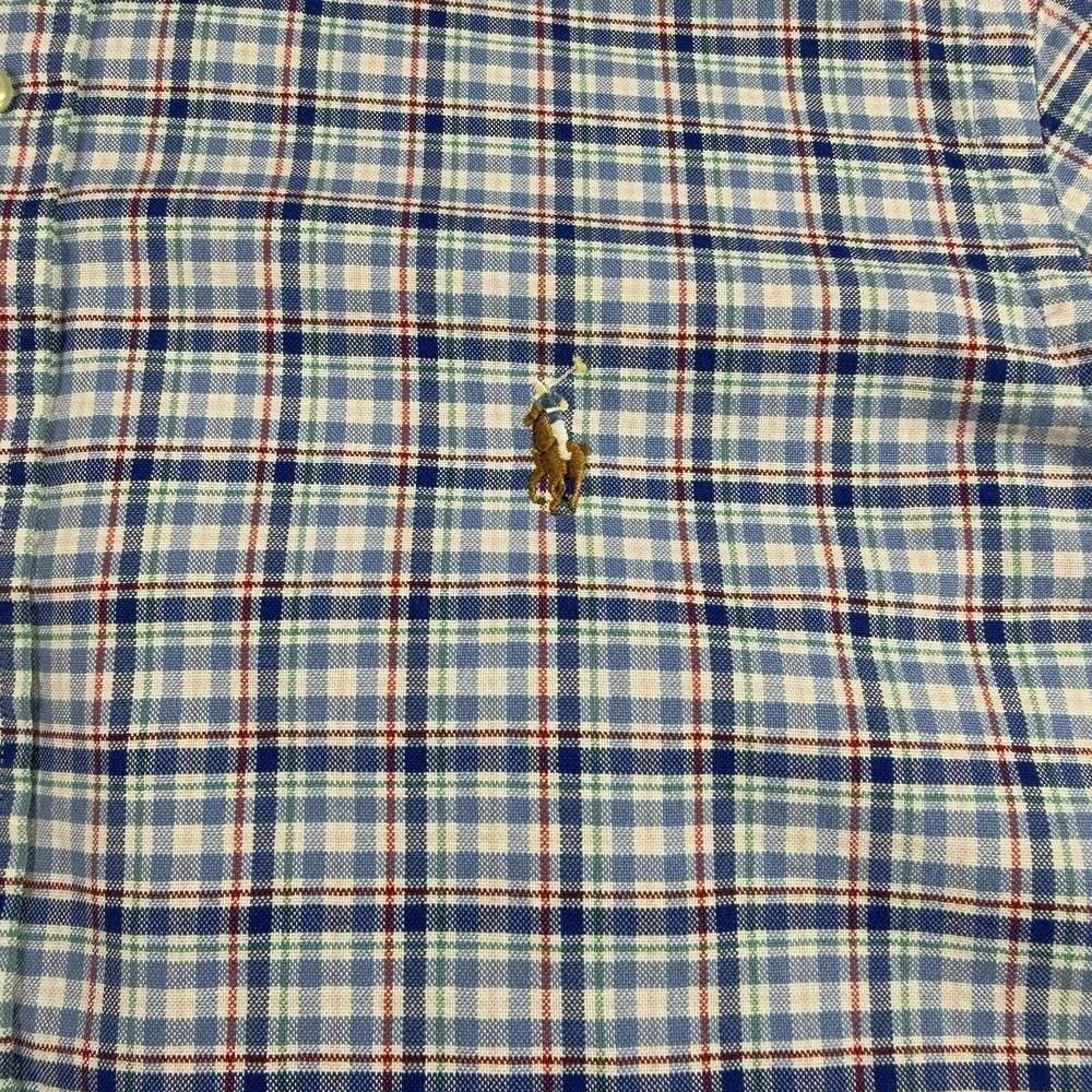 Ralph Lauren Long Sleeve Plaid Shirt Men Large Blue Casual ButtonDown Flesh Pony - Picture 3 of 14